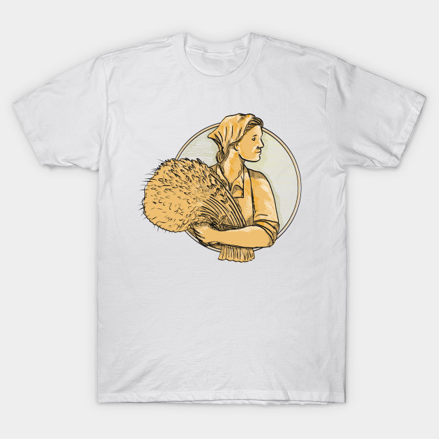 630x630 female wheat farmer drawing - Farmer Drawing