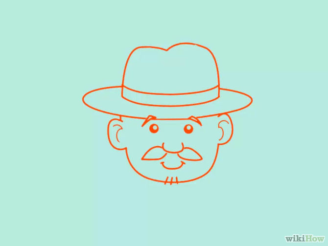 670x503 how to draw a farmer steps - Farmer Drawing