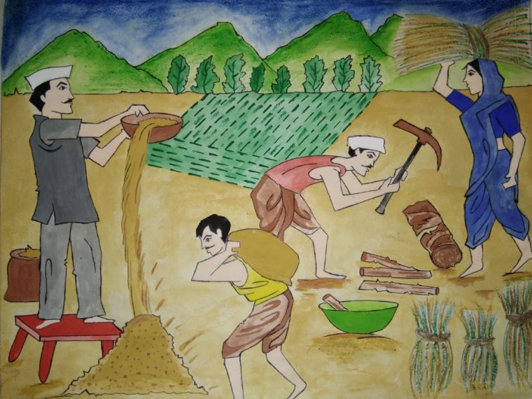 760x570 How Hard Farmers Work In The Field - Farmer Drawing Images