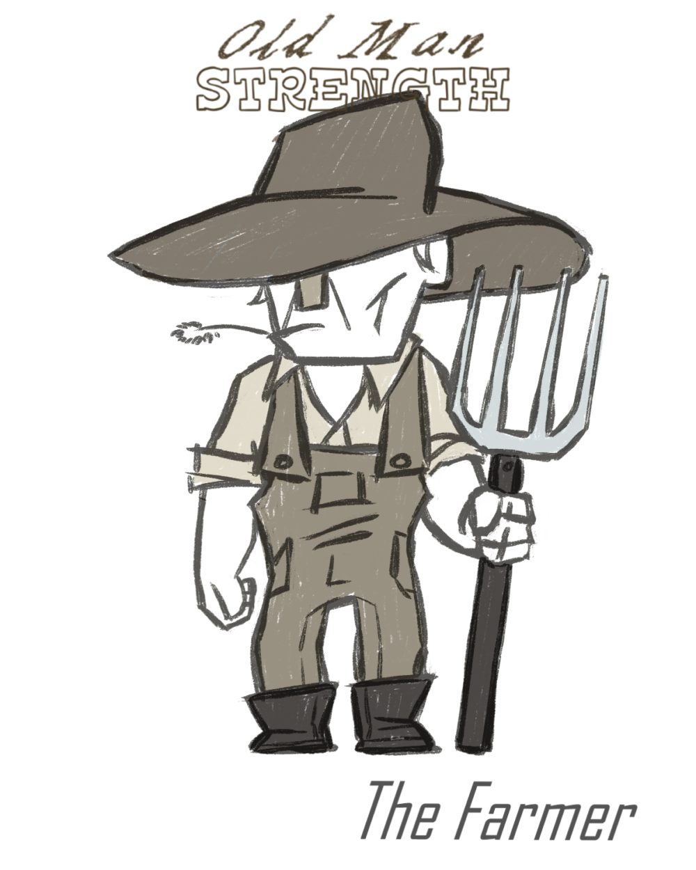 1000x1250 Old Man Strength The Farmer - Farmer Man Drawing