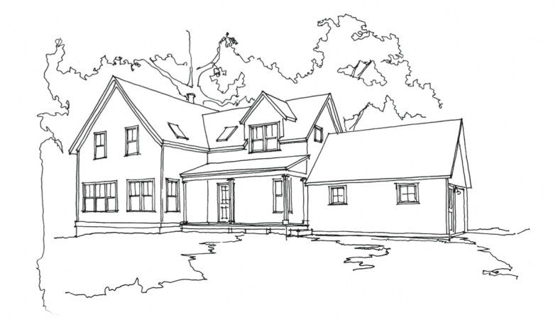 789x454 simple farmhouse drawing - Farmhouse Drawing