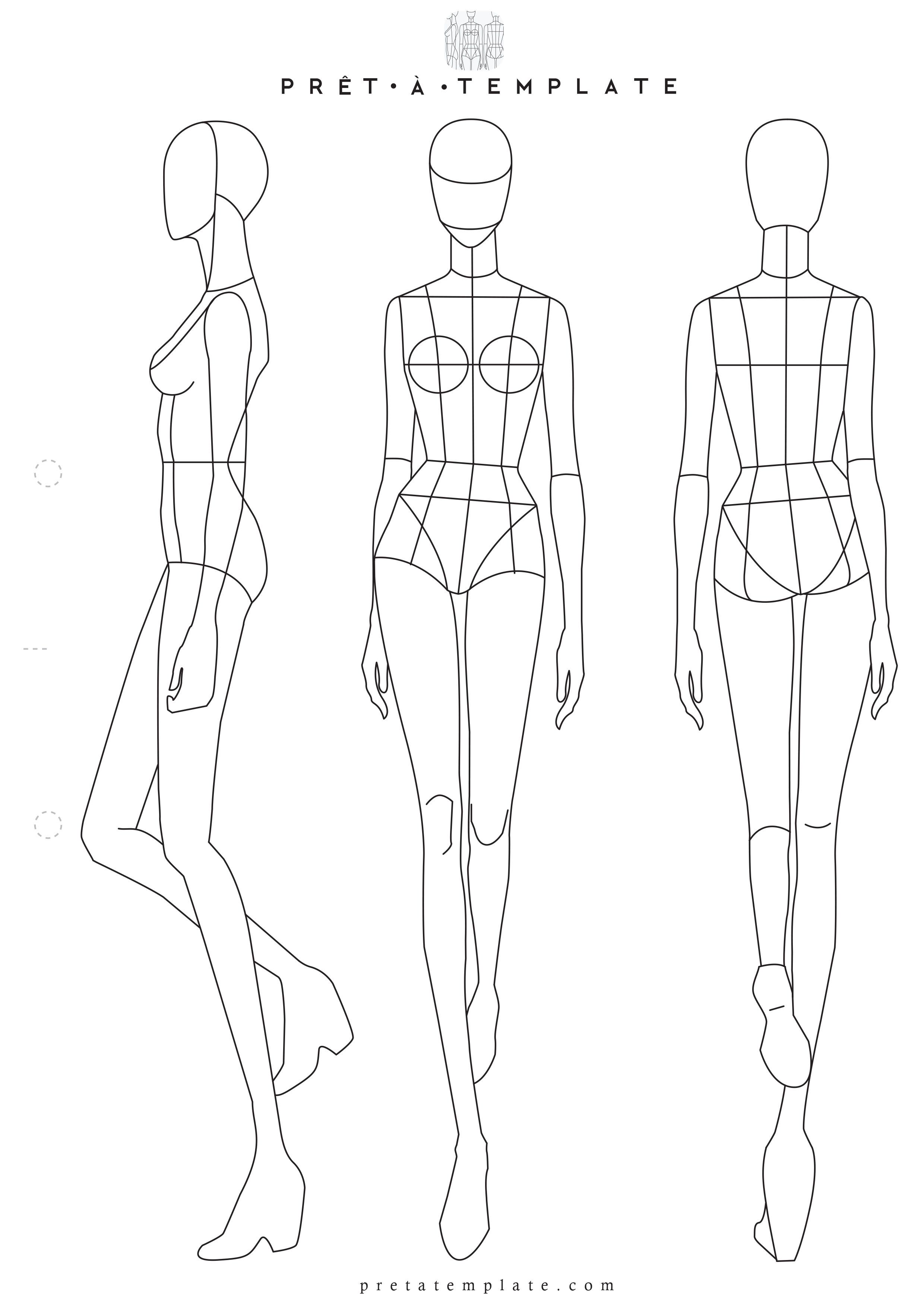 2480x3508 Woman Body Figure Fashion Template - Fashion Body Drawing
