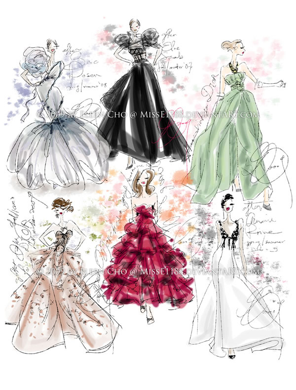 600x792 Inspiring Fashion Sketches Illustrations - Fashion Designing Drawing
