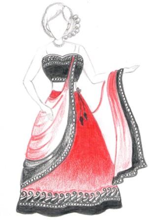 303x448 Fashion Design, Nift, Nift Cat, Drawings Paintings Sketches - Fashion Designing Drawing