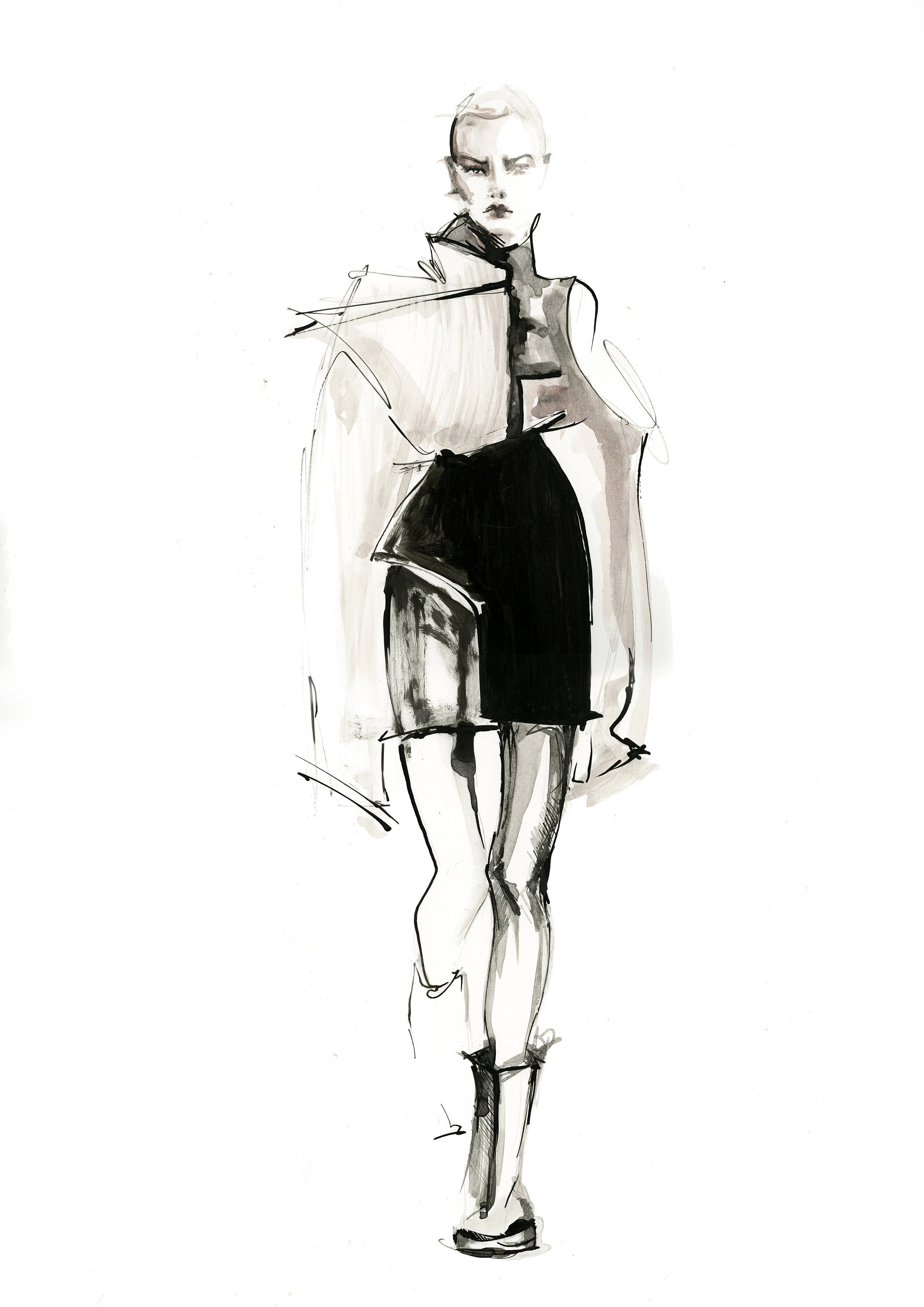 Fashion Drawing at PaintingValley.com | Explore collection of Fashion ...
