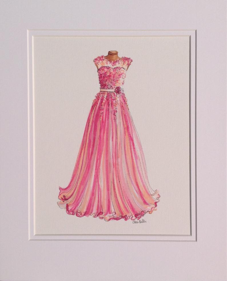 794x982 fashion illustration dress painting fashion drawing fashion etsy - Fashion Drawing