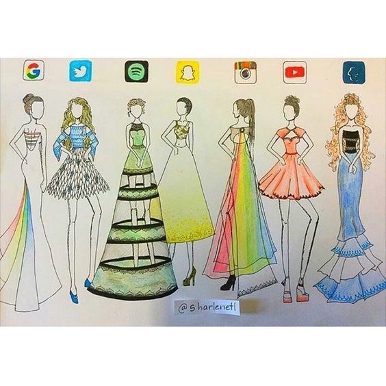 564x564 social media apps art fashion illustrations in social - Fashion Drawing Apps