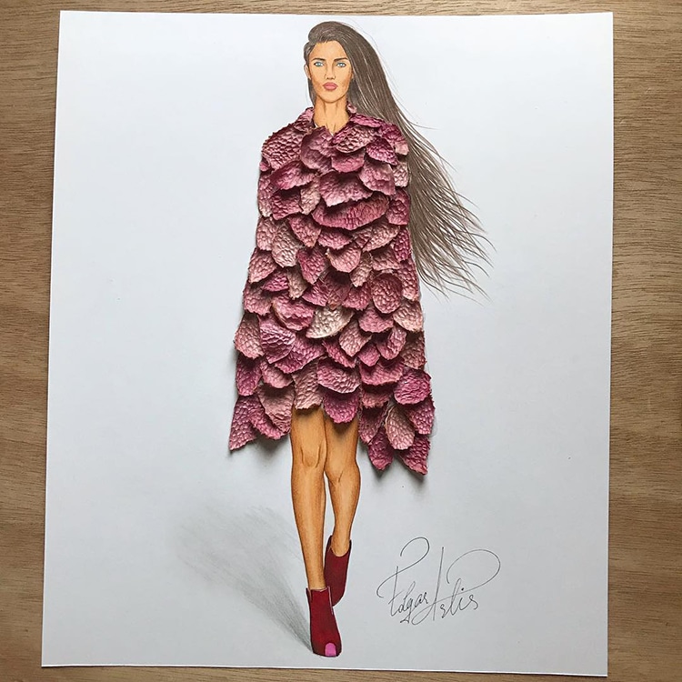 750x750 fashion illustrations playfully combine found objects to create - Fashion Drawing Art