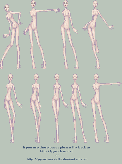 417x558 Viewing A Pixel Doll Base - Fashion Drawing Base