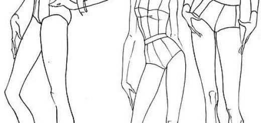 520x245 Poses Illustration - Fashion Drawing Base