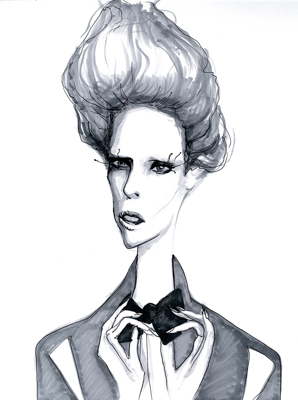 600x806 fashion faces on scad portfolios - Fashion Drawing Face