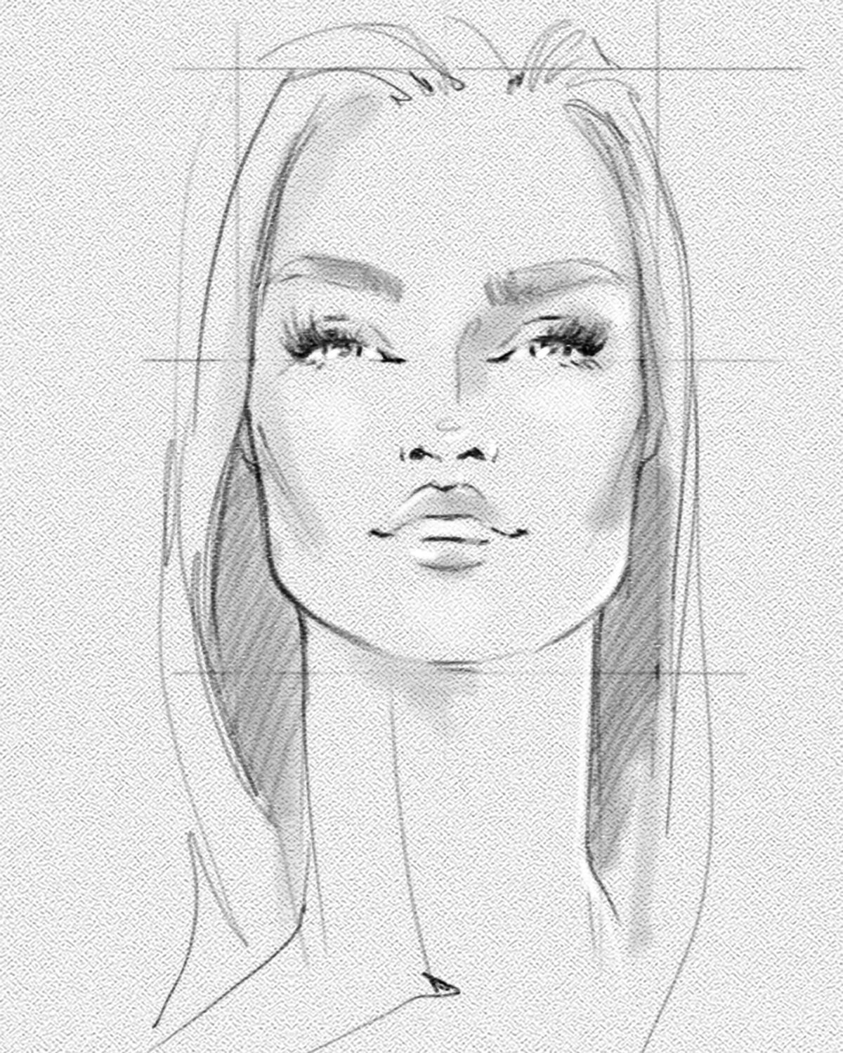 1200x1500 Fashion Face Study Illustrated - Fashion Drawing Face