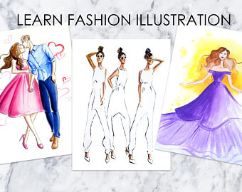 340x270 One On One Digital Fashion Illustration Online Lessons Week Etsy - Fashion Drawing For Beginners