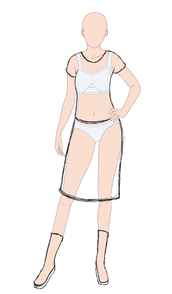 353x600 A Beginner's Guide To Drawing A Basic Outfit On A Character - Fashion Drawing For Beginners