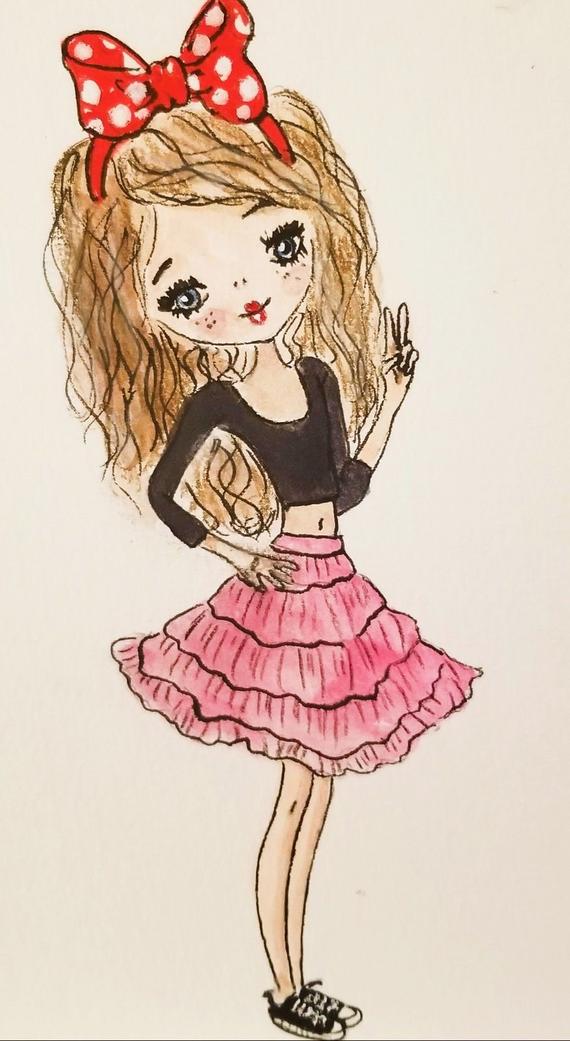 570x1041 Artwork For Kids Fashion Painting Fashion Illustration Etsy - Fashion Drawing For Kids