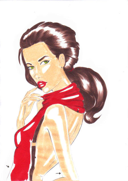 450x636 color using markers i draw fashion - Fashion Drawing Markers