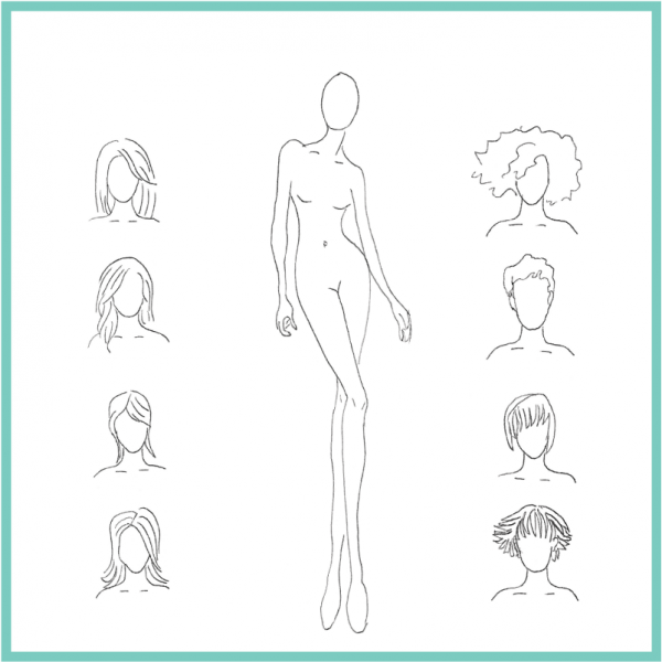 600x600 Fashion Design Figure Drawing Templates Print At Home Fashion - Fashion Drawing Template