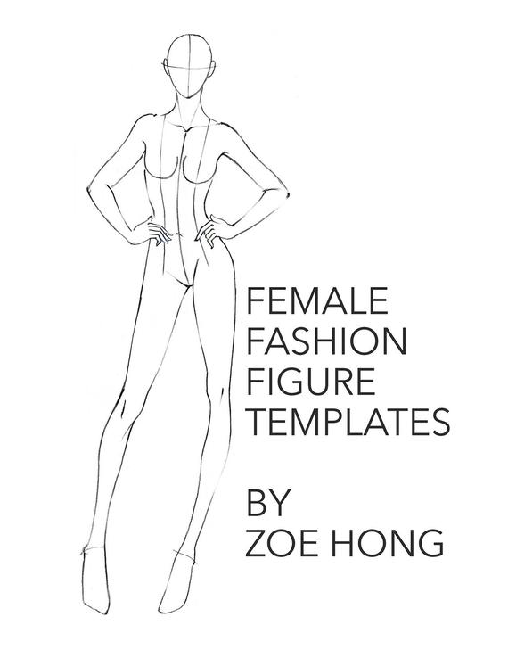 570x738 Female Fashion Figure Templates Etsy - Fashion Drawing Template