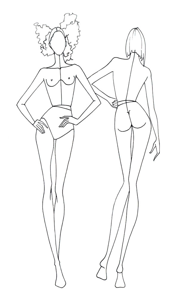 600x1000 Drawing Print Out Tracing Templates And Showcase Your Collection - Fashion Drawing Template