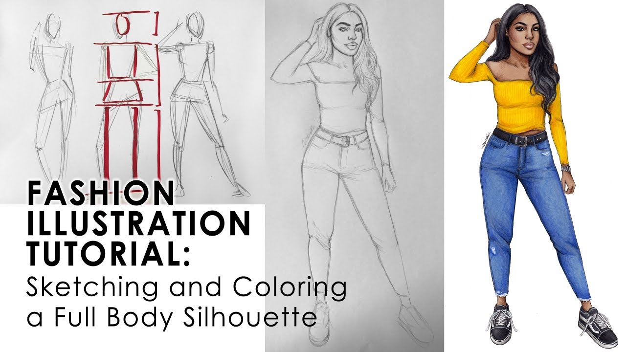 1280x720 Fashion Illustration Tutorial Sketching And Coloring A Full Body - Fashion Drawing Tutorials