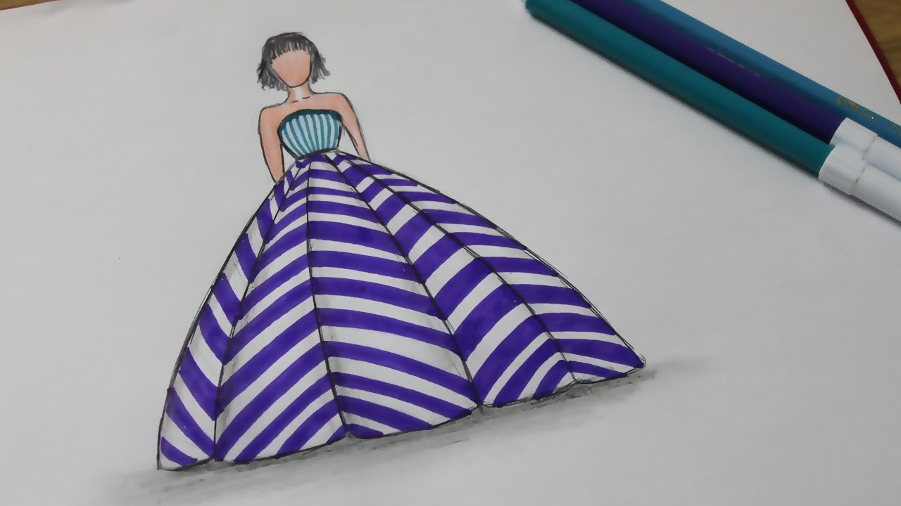 1280x720 How To Draw Dresses Fashion - Fashion Dress Drawing