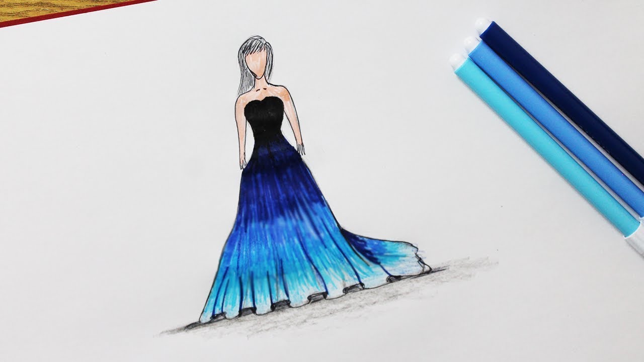 1280x720 How To Draw Fashion Dresses - Fashion Dress Drawing