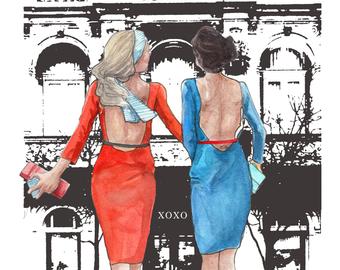 340x270 Fashion Illustration Etsy - Fashion Girl Drawing