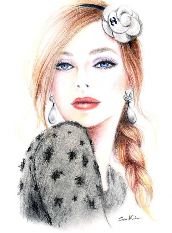 550x743 Fashion Illustrations Discovered - Fashion Girl Drawing