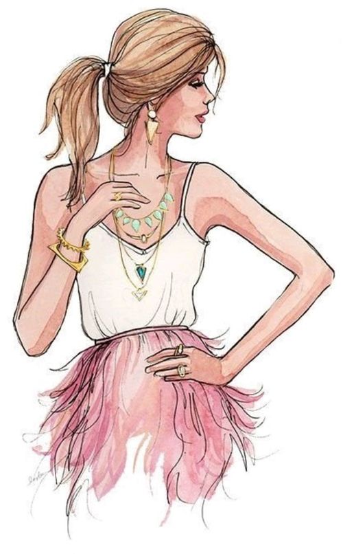 500x806 Girl Draw Fashion Discovered - Fashion Girl Drawing