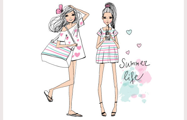 600x386 Best Fashion Illustrations With Different Styles Free - Fashion Girl Drawing