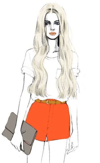 393x640 blonde, draw, fashion, girl, girls art inspo fashion sketches - Fashion Girl Drawing
