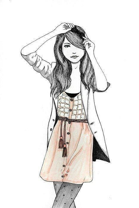 467x700 Drawing For Girls Cute, Drawing, Fashion, Fashion Art, Girl - Fashion Girl Drawing