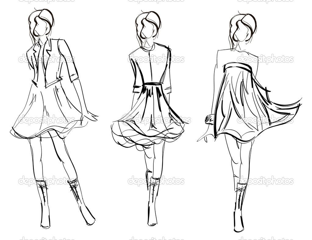 1023x786 model girl drawing hand drawn fashion model - Fashion Model Drawing
