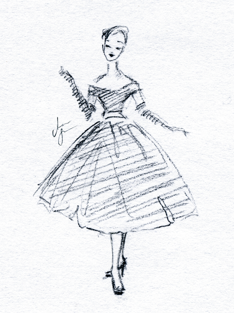 749x1000 Vintage Fashion Model Drawing Pics Drawing Skill - Fashion Model Drawing