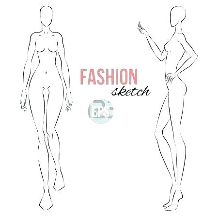 450x450 Fashion Sketch Template Female Fashion Figure Templates Drawing - Fashion Model Drawing Templates