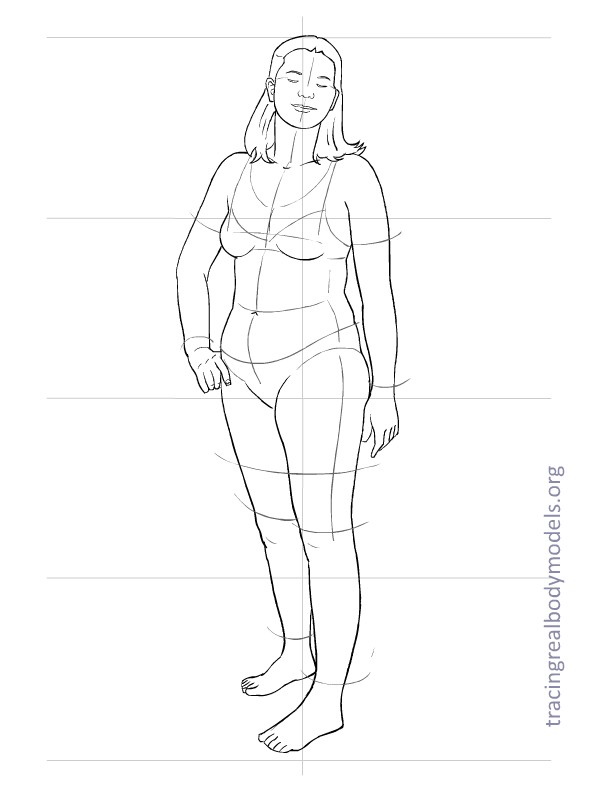 598x792 Tracing Real Body Models An Alternative To The Stereotypical - Fashion Model Drawing Templates