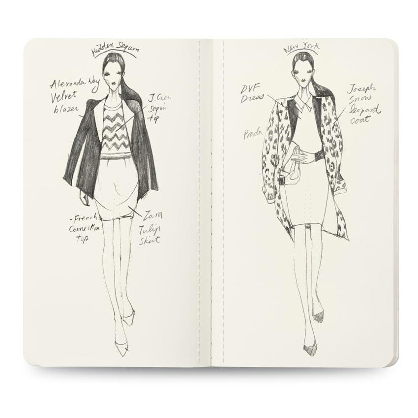 850x850 womens mini neon light sketch book fashion illustration - Fashion Model Drawing Templates