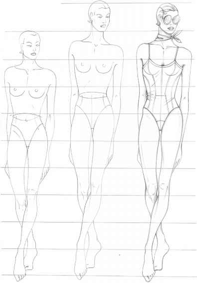 395x566 Stylization - Fashion Model Figure Drawing