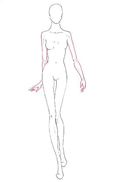 450x637 Draw Walking Pose Fashion Illustration Fashion Figure Drawing - Fashion Model Figure Drawing