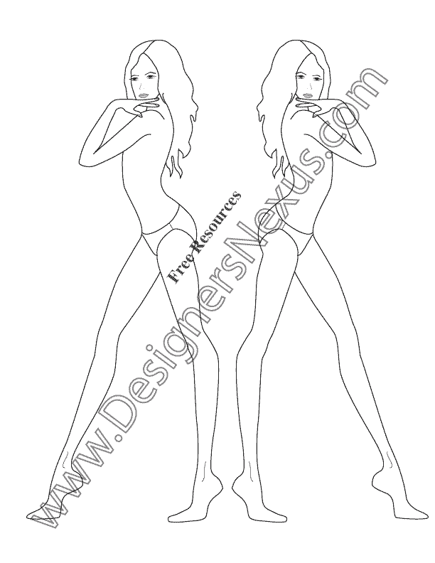 612x792 Fashion Figure Side View Fashion Drawing Poses - Fashion Poses Drawing
