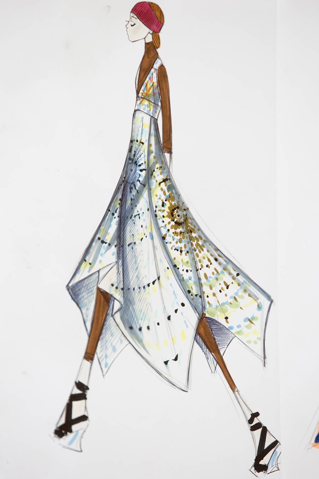 1020x1530 from sketch to catwalk the dior collection british vogue - Fashion Runway Drawing