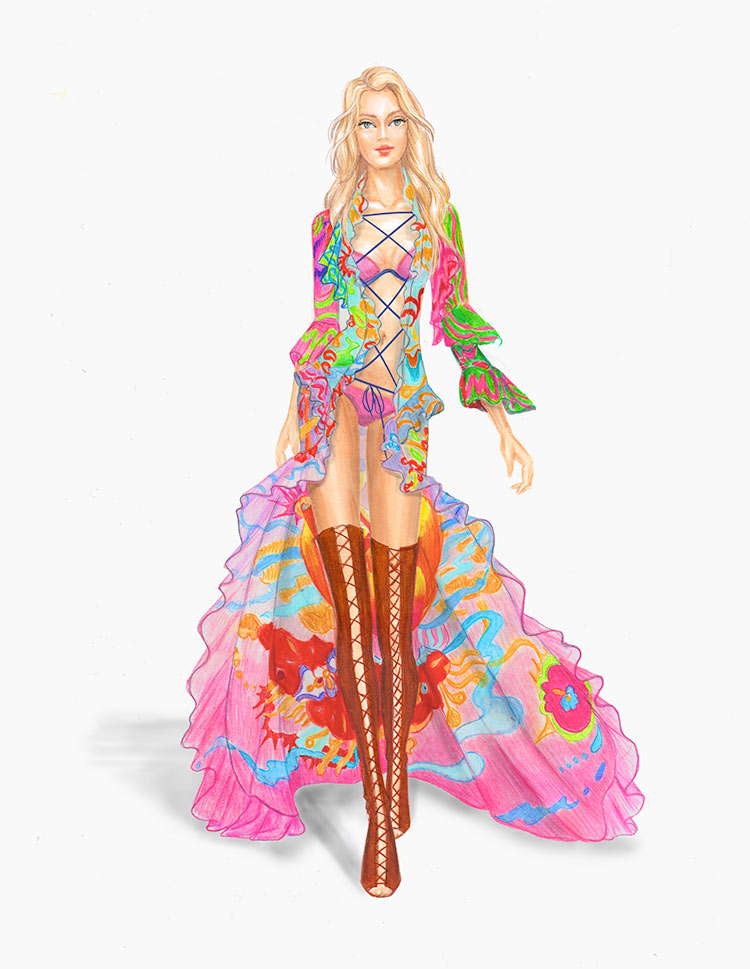 750x969 neonscope - Fashion Runway Drawing