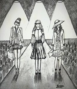 260x300 runway drawings fine art america - Fashion Runway Drawing