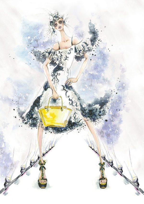 600x849 fashion runway edition watercolour focus - Fashion Runway Drawing