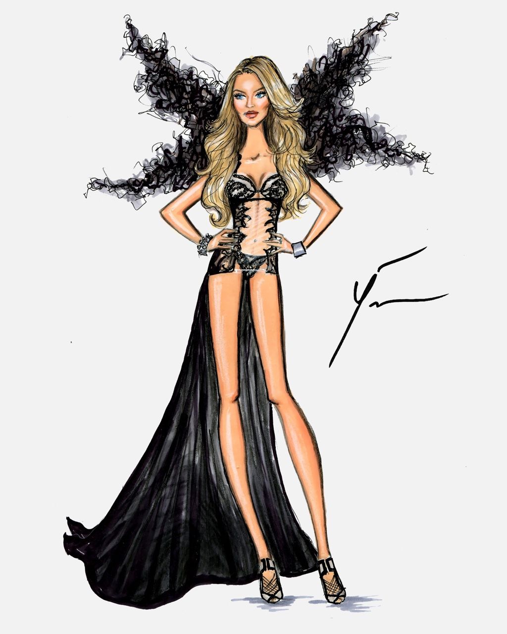 1024x1280 Vs Fashion Show 'angel Ball' Candice Swanepoel - Fashion Show Drawing