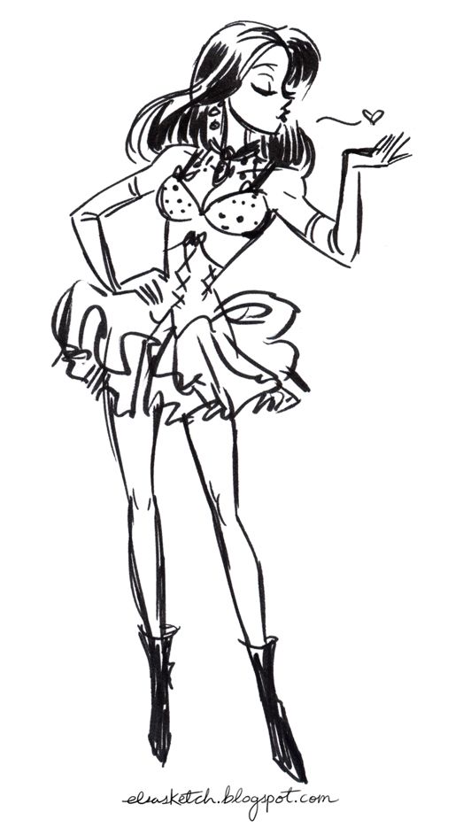 523x934 Victoria's Secret Fashion Show Sketches Els A Sketch Gratuitous - Fashion Show Drawing