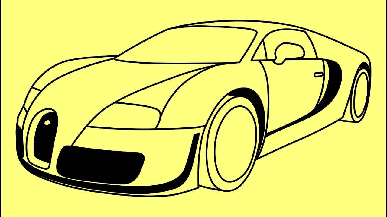 1280x720 how to draw a car bugatti veyron fast and furious step - Fast Car Drawing