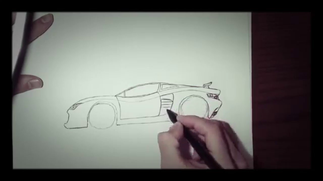 1280x720 Super Fast And Easy To Draw Sports Car - Fast Car Drawing