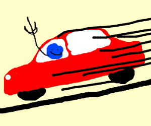 300x250 blue man driving a super fast car drawing - Fast Car Drawing