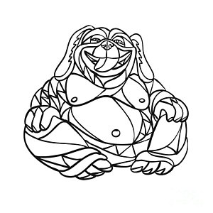 300x300 fat buddha art pixels - Fat Buddha Drawing